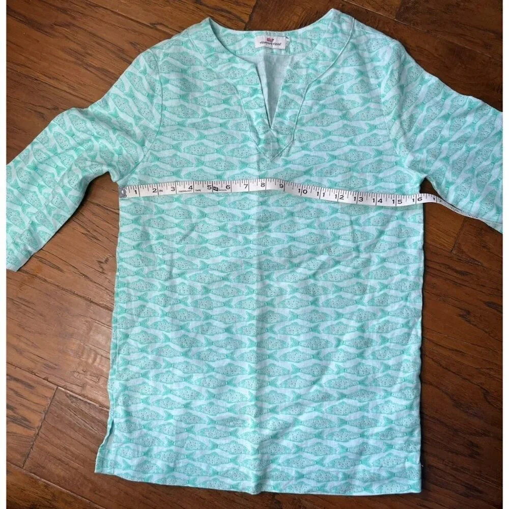 Vineyard Vines 100% Linen Fish Tunic - Girls Size 8